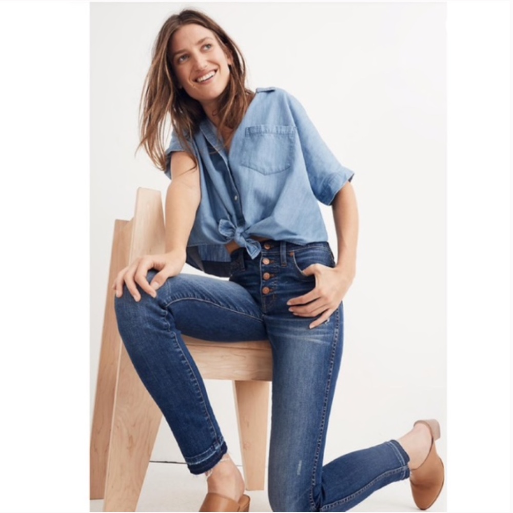 Madewell 10" High-Rise Skinny Button Fly Drop-Hem